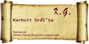 Kerbolt Gréta névjegykártya